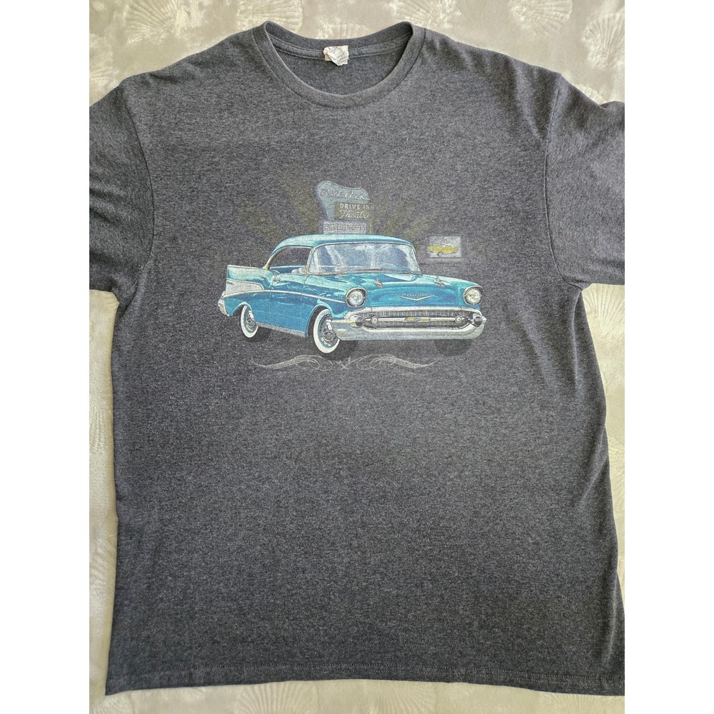 Chevrolet 1957 Chevy Bel Air Drive-In Graphic T-Shirt Charcoal Heather Large